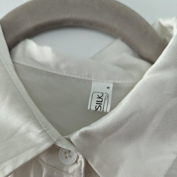 Lilysilk Basic Concealed Placket Silk Shirt - Size Small - White/Cream - Picture 3 of 3